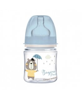 CANPOL BABIES laaja kaula buteliikka EASYSTART BONJOUR PARIS, 120 ml, 35/231_blu