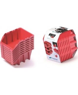 Set of Bineer Short Workshop Storage Containers 10pcs Black Kistenberg