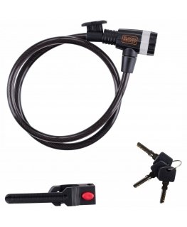 BLACK + DECKER Musta + DECKER POLKUPYÖRÄN LUKKO KÖYDELLÄ 10x900MM KIINNIKKEELLÄ