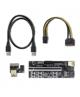 QOLTEC 55510 Riser PCI E 1x 16x USB 3.0 ver. 018 SATA PCI E 6 pin