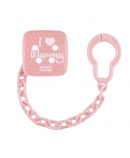 CANPOL BABIES pacifier holder I LOVE MUMMY, Pink, 2/434_pin