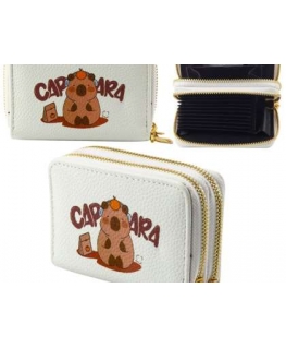 Slim Wallet with Two Compartments Kapybara White 12.5 x 8.5 cm