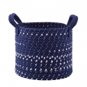 Blue Woven Basket, 22x22x18 cm, navy blue