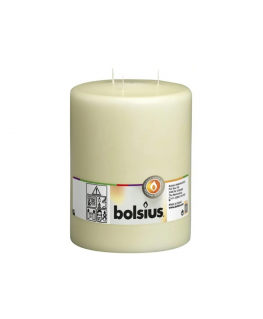 Svece cilindrs ar 3 degļiem Mamoth Ø200x150mm bēša