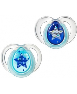 TOMMEE TIPPEE silikoniset tutit NIGHT STYLE, 6-18 kk, 2 kpl, 433661