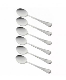 Kinghoff polished steel table spoon set, 19.5cm, 6 pieces, KH 14