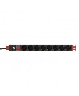 Techly Rack 19" Power Strip 8 Outlets Schuko Plug
