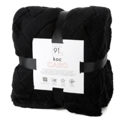 Стильное одеяло HENRY черного цвета с рельефным жаккардовым узором, современный размер 70x150.