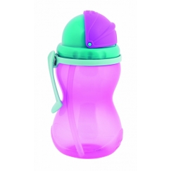 CANPOL BABIES gertuvė su šiaudeliu 370 ml 56/113_rožinė2