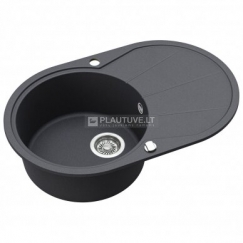 Compotexa Akmens mass plautuvë HELIKA Clarus SR101AW, Silicsana värv: Must | Must metallik 601