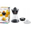 Bosch MCP72GPB citrus press Plastic, Stainless steel Black, Transparent
