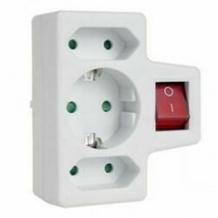 Plug 1x16A 2x2.5A Schuko MCE215