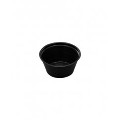 Zip Trading Disposable Sauce Cup, PP, black, D 6.2 cm, H 2.7 cm, 60 ml, 250 pcs.