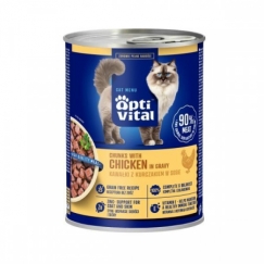 OptiVital skardinė - sultingi gabaliukai suaugusiems šunims dietiniai gabaliukai su kalakutiena padaže 415g