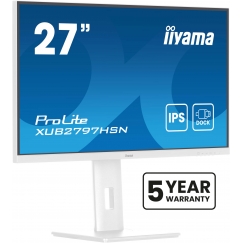 iiyama ProLite XUB2797HSN-W2 PC lamekuvar 68,6 cm (27") 1920 x 1080 pikslit Full HD LED Valge