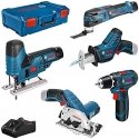 Bosch 12V Profi Set 5 kpl. GSR+GST+GOP+GKS+GSA