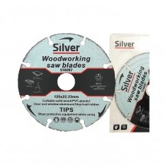 Sidabrinė UNIVERSALI KETVIRTAI KOTŁOWA KARBIDO TARKA 125mm