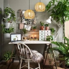 Immax BOHO PELO design pendant light, D30cm. E27, rattan