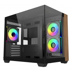 Cooler Master Elite 481 Wood Mini Tower musta