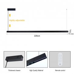 Immax NEO-MADEIRA черный деревянный линейный 202см44Вт на шнуре Tuya WIFI МАЯК CCT с регулируемой яркостью