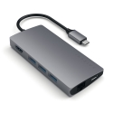 Satechi Multi-Port Adapter V2 Dock st. USB 3.2 Gen 1 (3.1 Gen 1) Type-C Harmaa