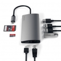 Satechi Multi-Port Adapter V2 Dock st. USB 3.2 Gen 1 (3.1 Gen 1) Type-C Pilka