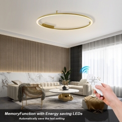 Immax NEO FINO ceiling (wall) luminaire gold 120cm 72W 4752lm Tuya Zigbee 3,0 with remote control.