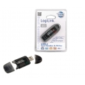 LogiLink Cardreader USB 2.0 Stick external for SD/MMC card reader Black