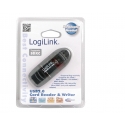 LogiLink Cardreader USB 2.0 Stick external for SD/MMC kortinlukija Musta