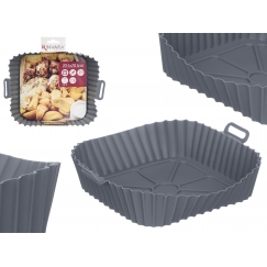 Square silicone baking form for air fryer, grey, 6×23×20.5 cm, 9