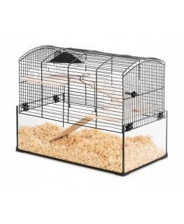 ZOLUX Neo Panas small cage with glass litter box- black