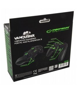 Gamepad Esperanza Vanquisher EGG110K (PC, PS3, black color, green color)