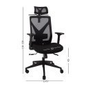 Executive chair OFFICE4YOU MIKE, plastic base, black color.