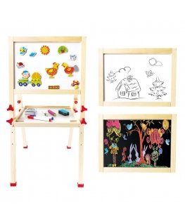 A double-sided board is placed in the bin