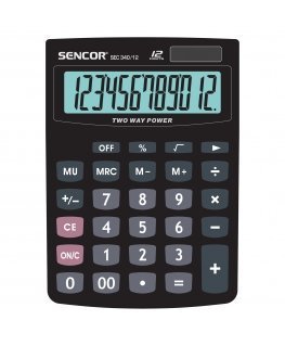 SENCOR Tabelikalkulaator. 12-kohaline ekraan SEC 340/12