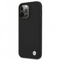 BMW BMHCP13XSILBK Back Case Кожанный Чехол для телефона Apple iPhone 13 Pro Max Черный