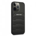 AMG AMHCP13XGSEBK Leather Debossed Lines Back Case For Apple iPhone 13 Pro Max Black
