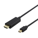 Cable DELTACO miniDisplayPort to HDMI, 4K UHD, 3m, black / 00110021