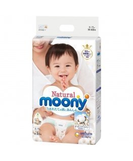 Sauskelnės MOONY Natural M 6-11kg 46 vnt.
