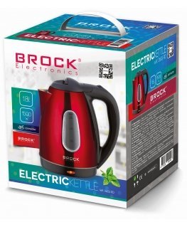 Brock Electronics WK 0603 RD elektrikann 1,8 l 1500 W Must, Punane