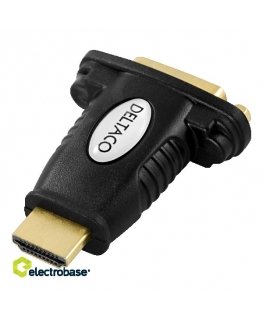 Deltaco 100020 HDMI kabelis HDMI A tipo (standartinis) DVI-D Juoda