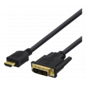 Deltaco HDMI / DVI-D-sovitin kullatuilla liittimillä, musta