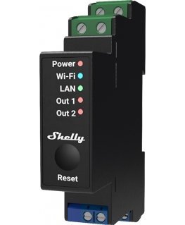 Shelly Pro 2PM -DIN-kiskorele, 2-vaiheinen