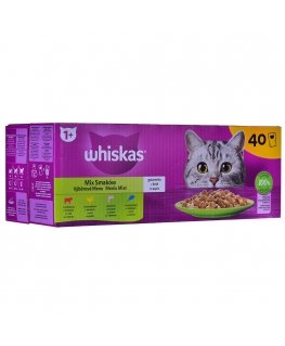 WHISKAS Garšu maisījums želejā kaķiem 40x85g