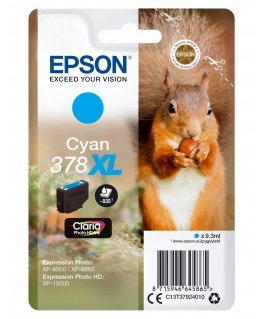 Epson Squirrel Singlepack Cyan 378XL Claria Photo HD Ink
