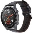 Smart watch leather strap, Black, 22mm