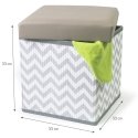 Tatkraft FORT Chevron Ottoman Storage Stool 33X33X33cm ECO Material