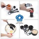 Tatkraft Grip 14-Piece Kitchen Utensils Set, Turner, Peeler, Can Opener, 4 Measuring Cups, 4 Measuri