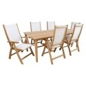 Dining set MALDIVE table, 6 foldable chairs