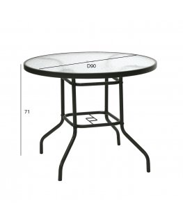 Table DUBLIN D90xH71cm, dark brown